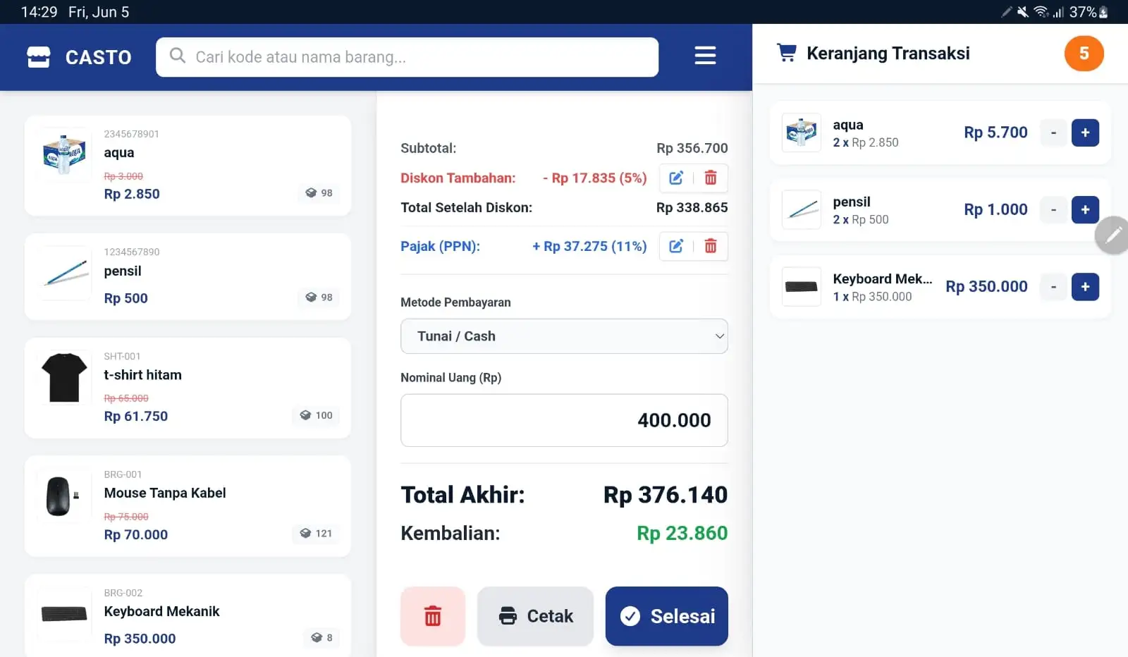 Foto dari Rudy - Progres 90%... aplikasi kasir + stok buatan sen...